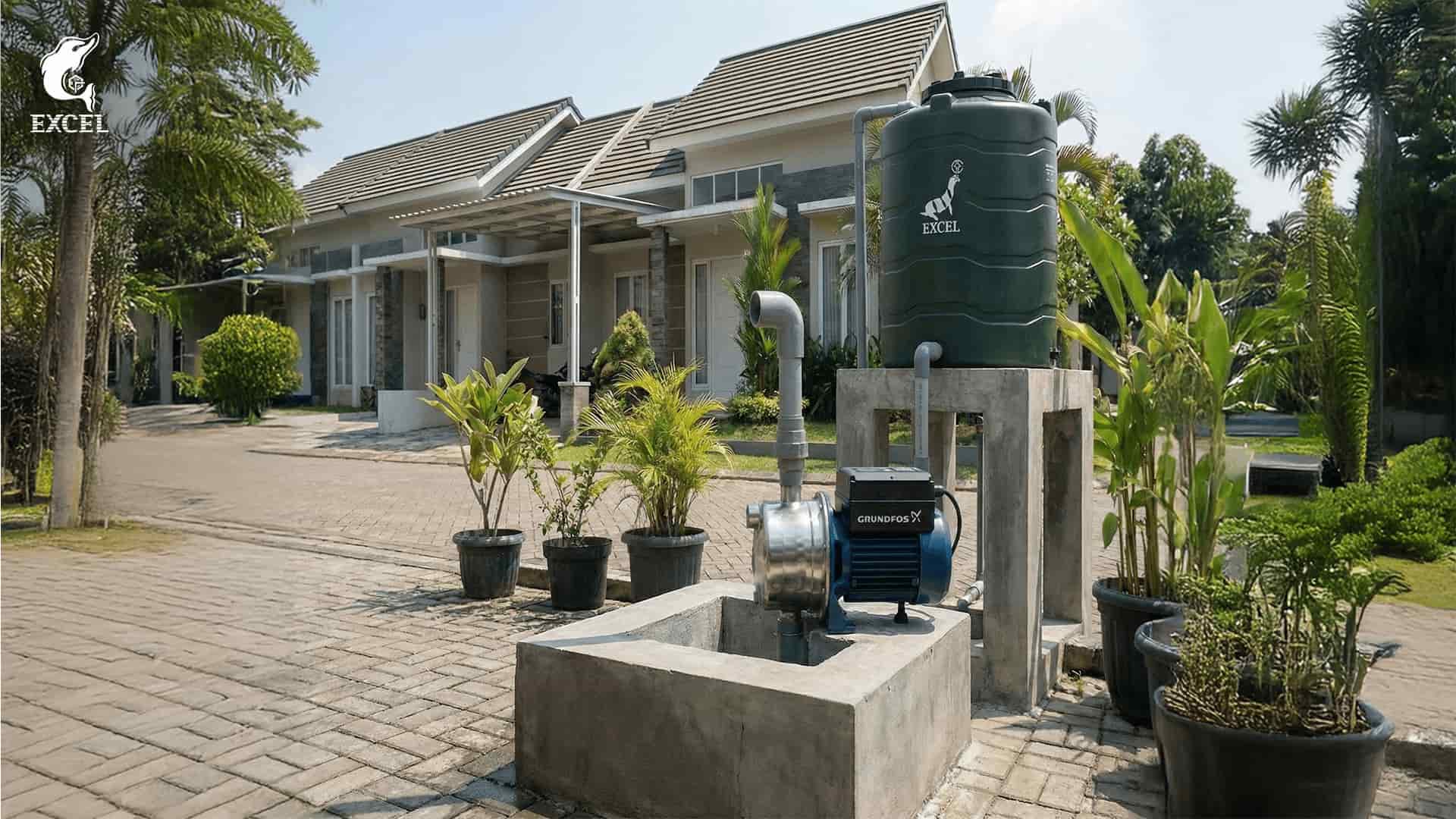 pompa air sumur dan tangki air EXCEL